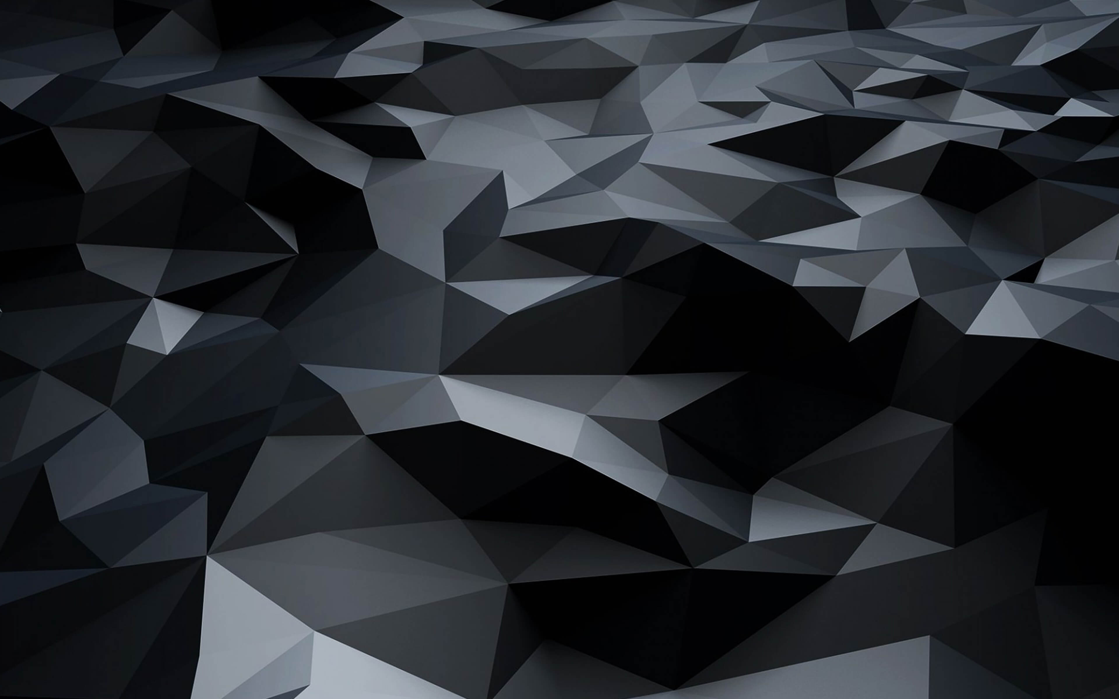 Black-3D-Polygons-Dark-Pattern-Ultra-HD-Wallpaper